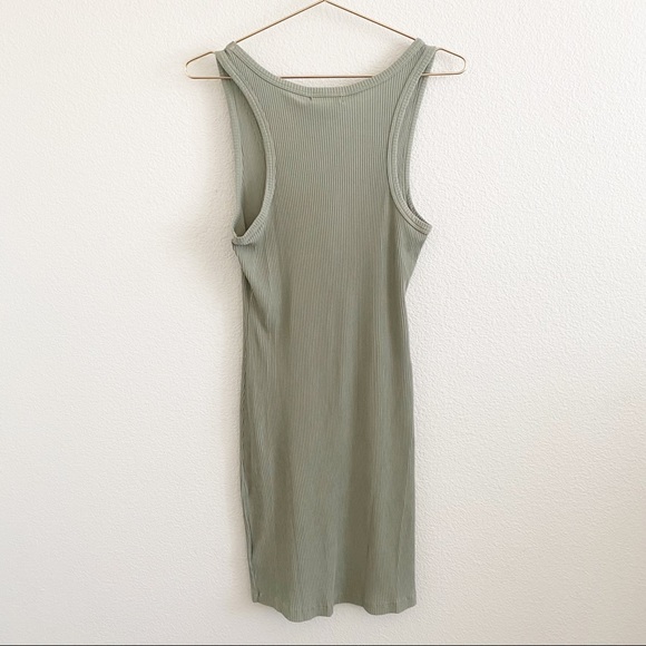 John Elliott Cotton Ribbed Tank Dress Chaparral Sage Green NWT L - Picture 6 of 9